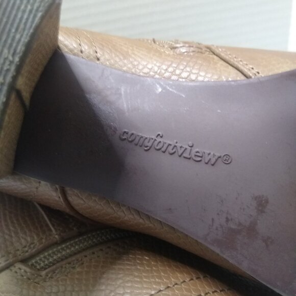 Women's Brown comfort view Boots with Zipper's Heels size 10m - Picture 8 of 9
